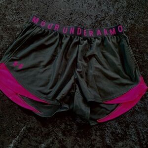 Under Armour Women's Black Shorts with Pink Trim